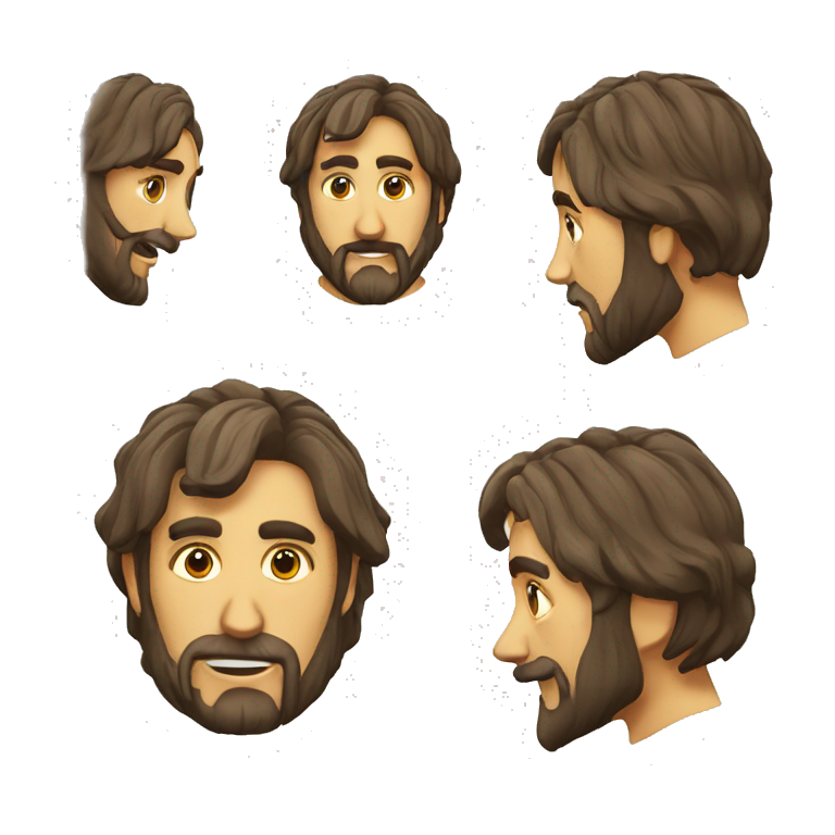 cara de emoji de pregunta con barba de don quijote emoji