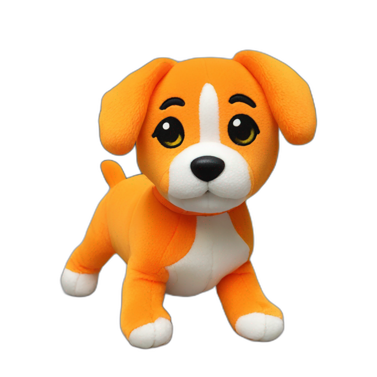 Orange baby dog toy without legs emoji