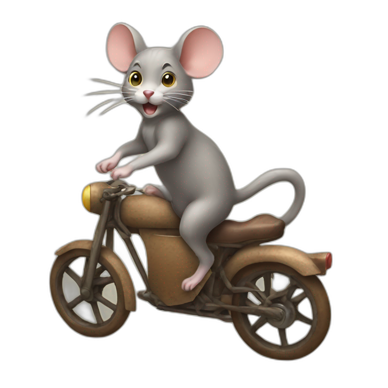 Mouse ridding cat emoji