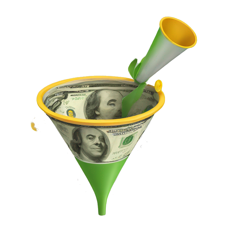 Cash funnel with euro emoji