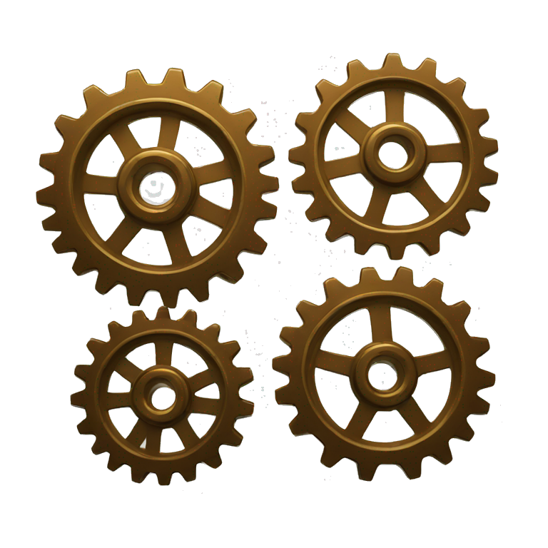 different sizes of cog wheels emoji