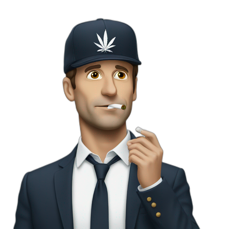 Macron smoke cannabis emoji