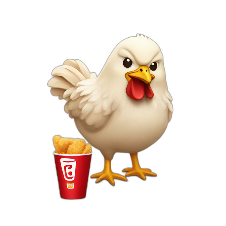 Chicken eating kfc emoji