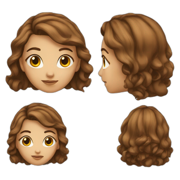Girl-brown-hair-love emoji