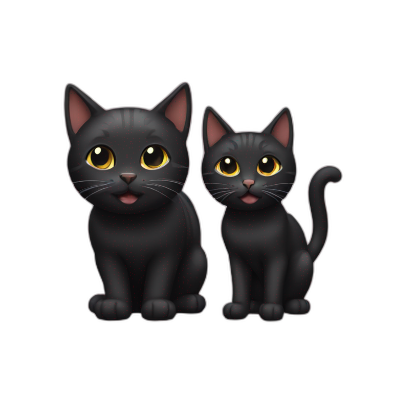 black cat and tabby cat emoji