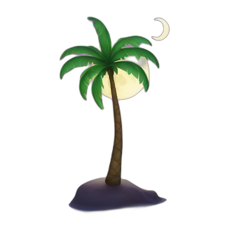 a palm tree dancing in the moonlight emoji