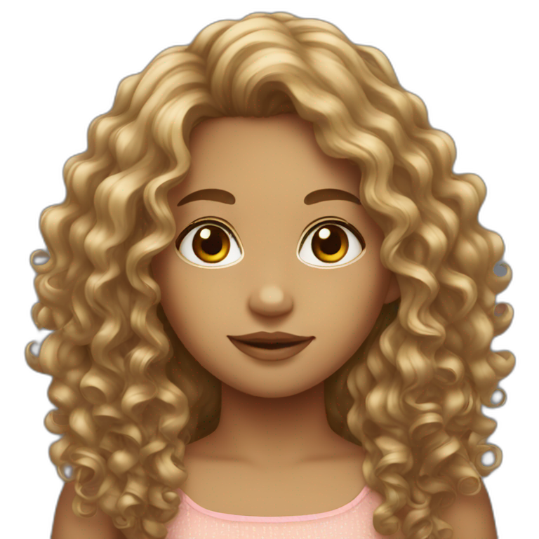 girl long curly hair dress emoji