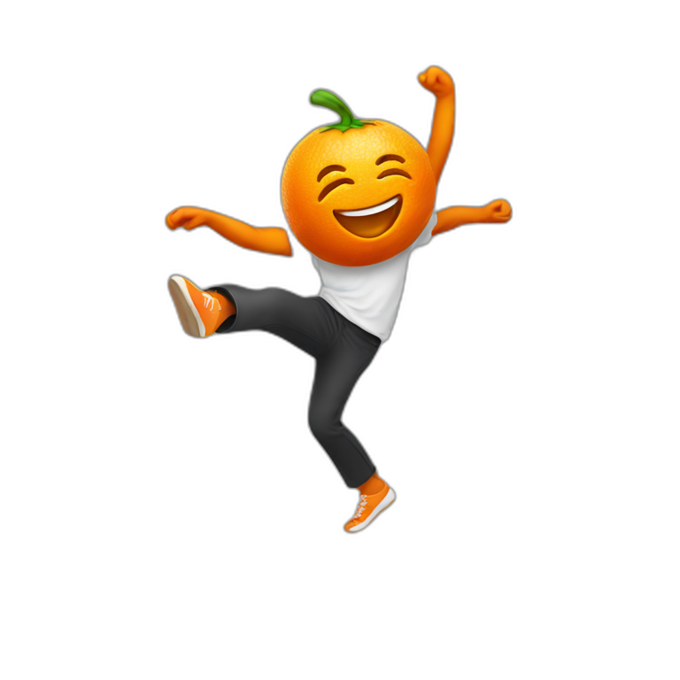 Dancing orange emoji