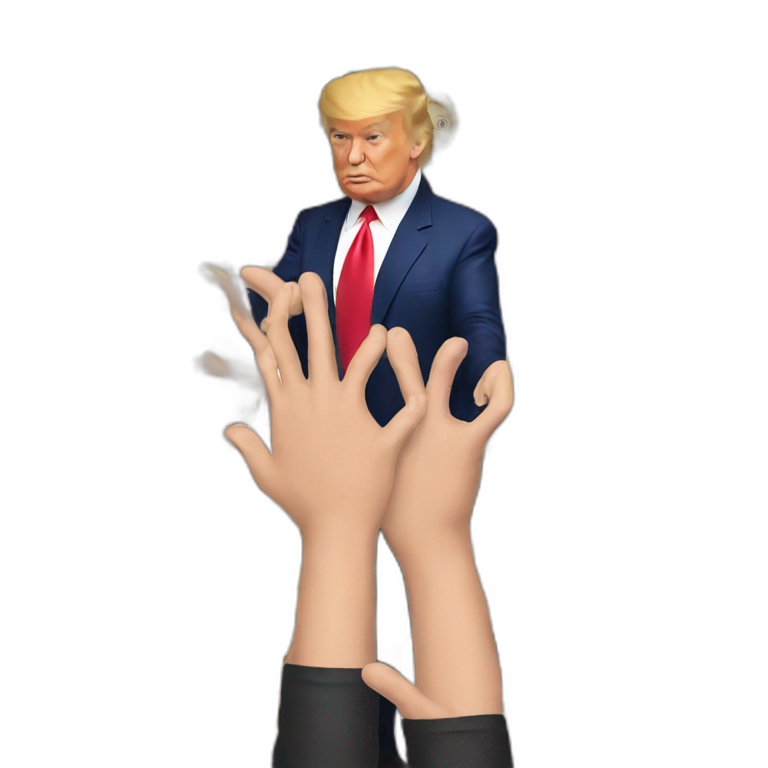 Trump and small hands emoji