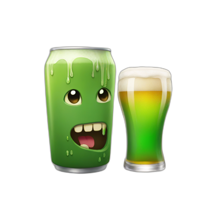 Creeper drink a beer emoji