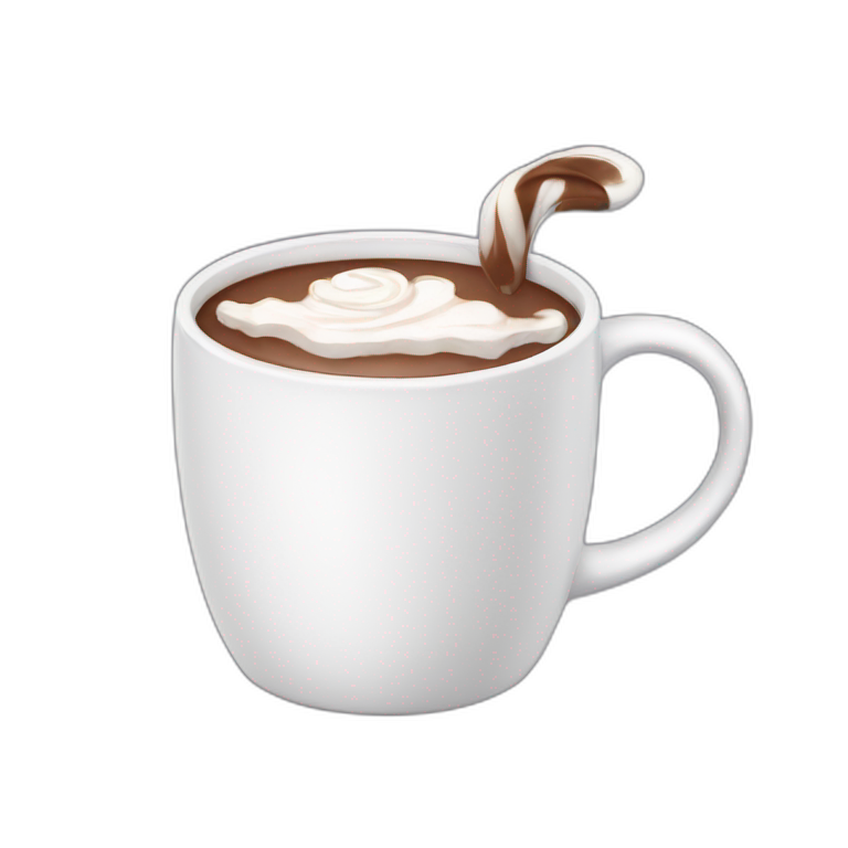 white mug of hot chocolate emoji