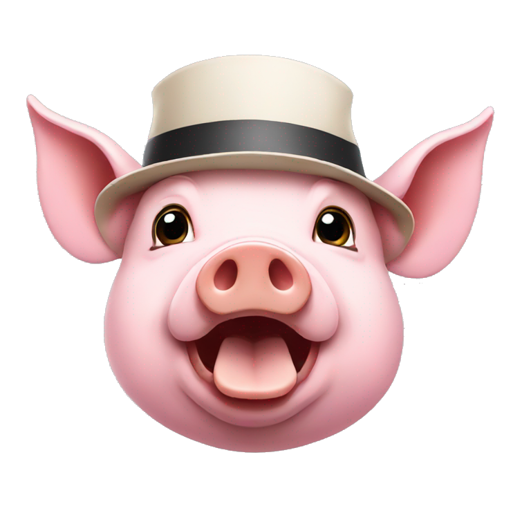Pig with burgerhat emoji