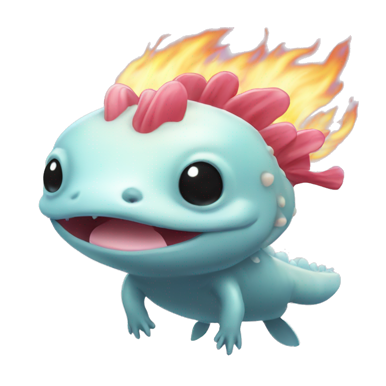 happy fire breathing axolotl emoji