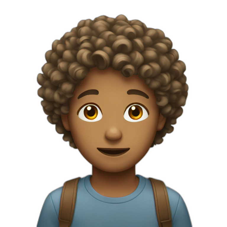 boy with curly hair emoji