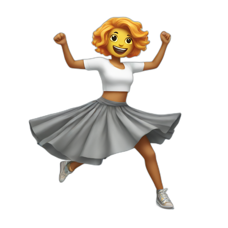 fish in a skirt dancing breakdance emoji