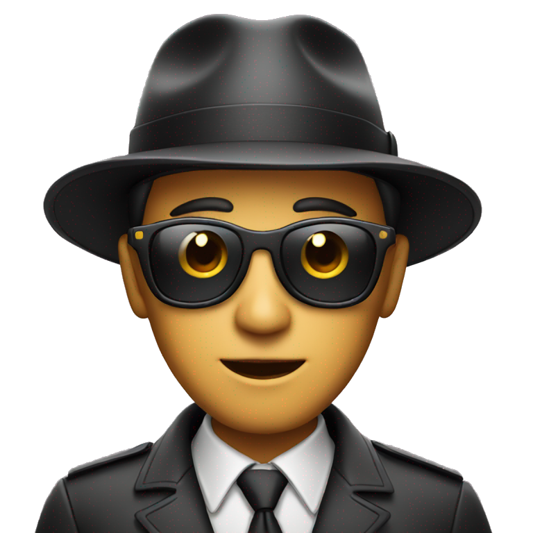 secret agent with dark glasses and hat emoji
