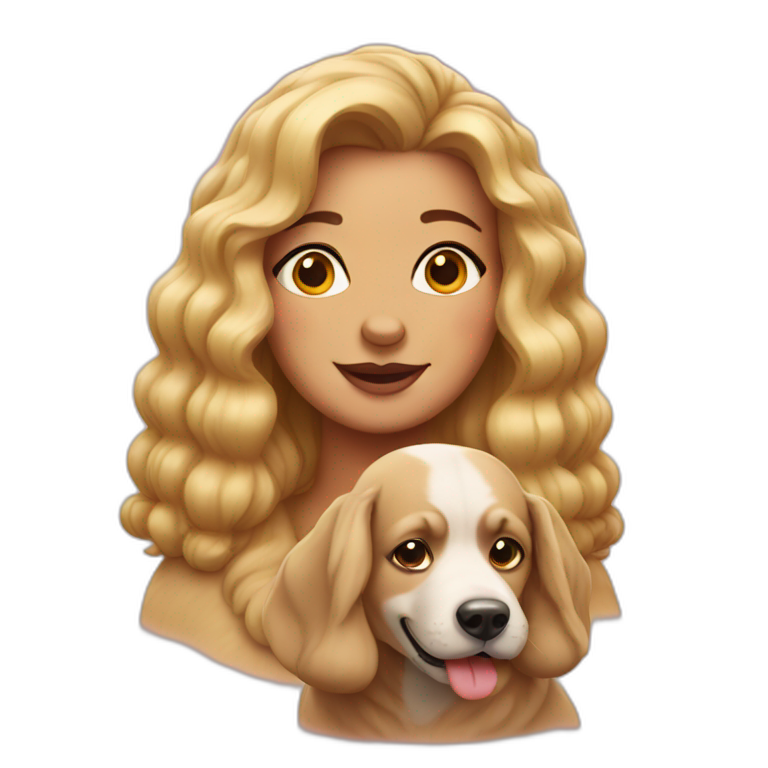 Big lady little dog emoji