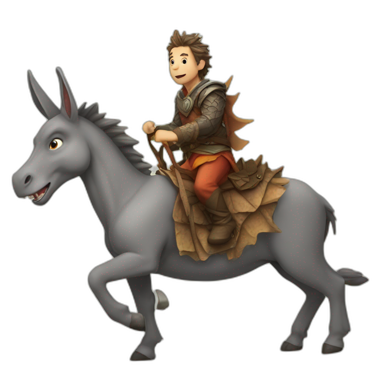 donkey riding a dragon emoji