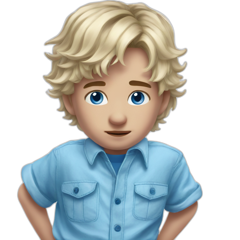 simple blonde boy with blue eyes emoji