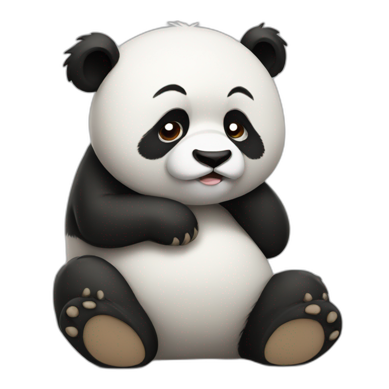 Exhausted panda emoji