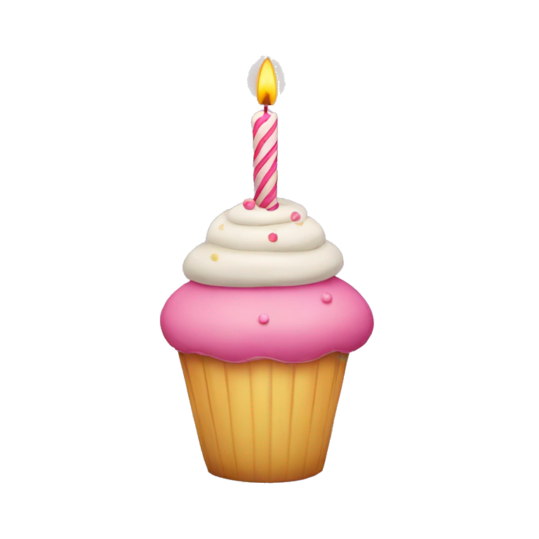 Cupcake birthday candle emoji