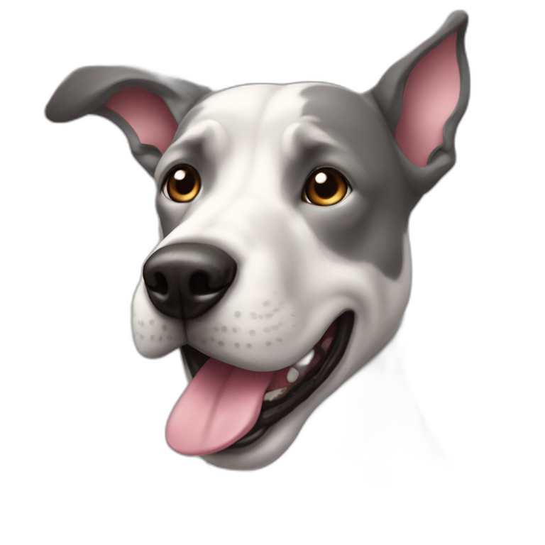 Une tête de chien avec un corne de licorne emoji