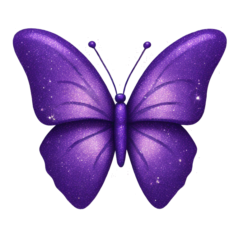 Glitter butterfly purple emoji