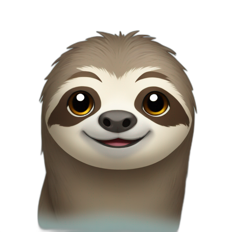 sloth with otter cute faces emoji