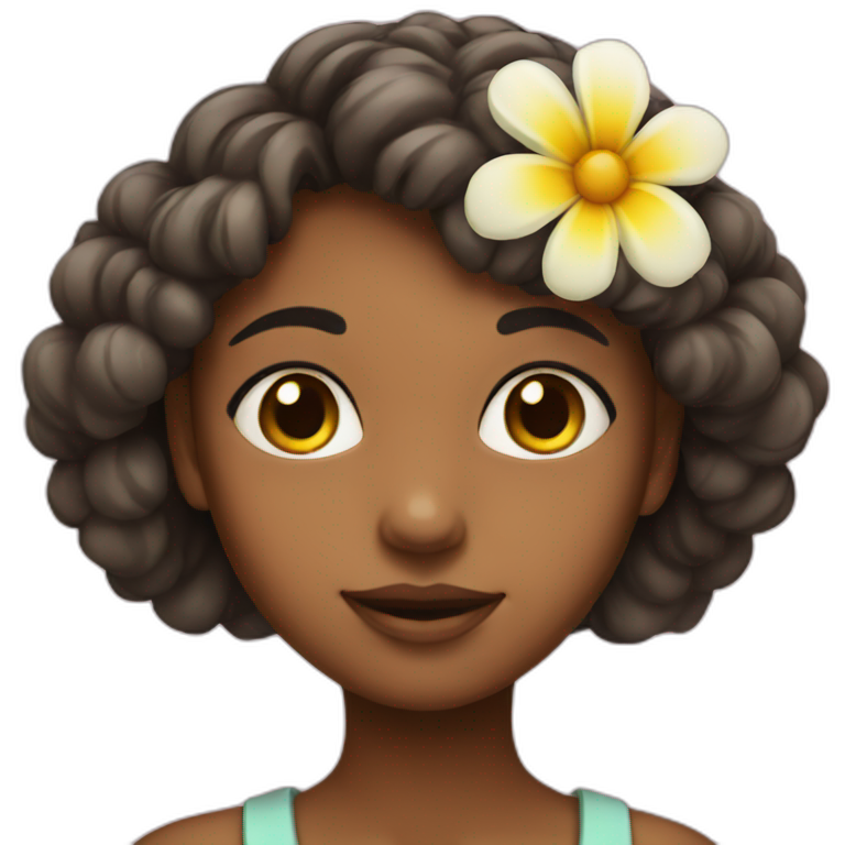 girl with a flower as a face emoji