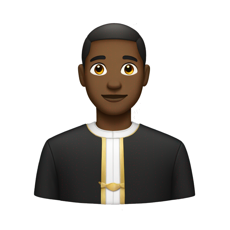 Black man wearing clerical clothing emoji