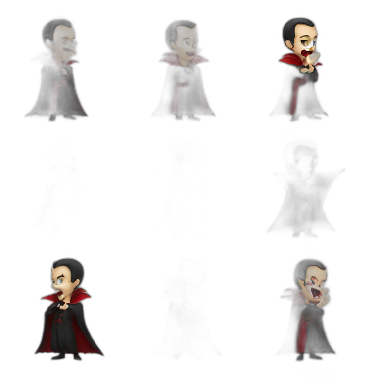 Dracula blowing a kiss emoji