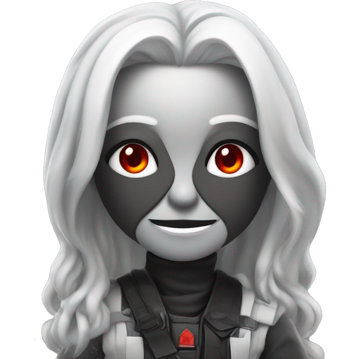 Specter, with long silver hair and red eyes, wears a revealing black ...