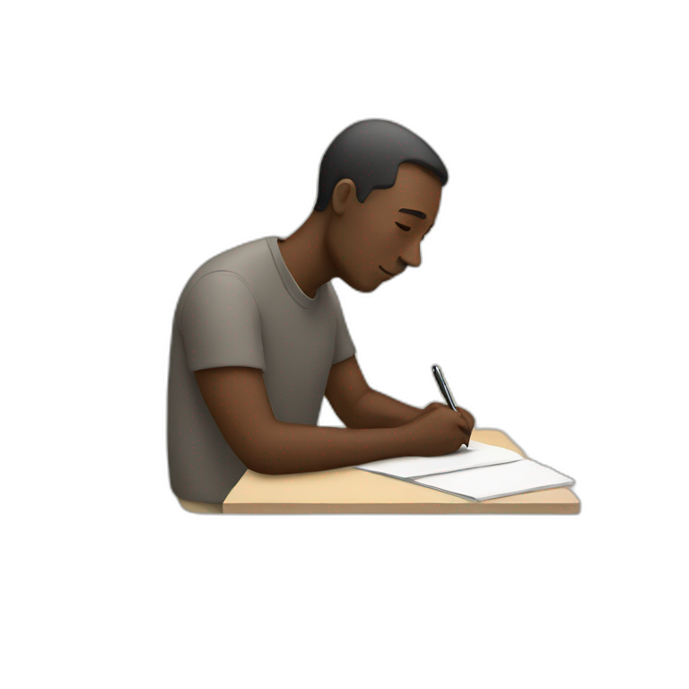 man writing emoji