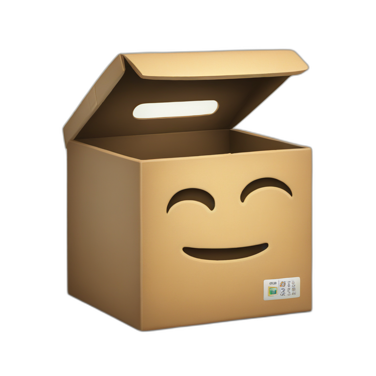 a box,written the word "content" on it emoji