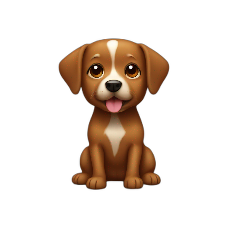 small brown dog enjoy emoji
