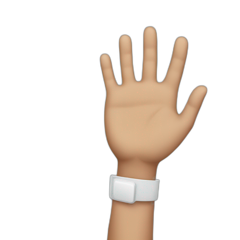 hand holding iphone emoji
