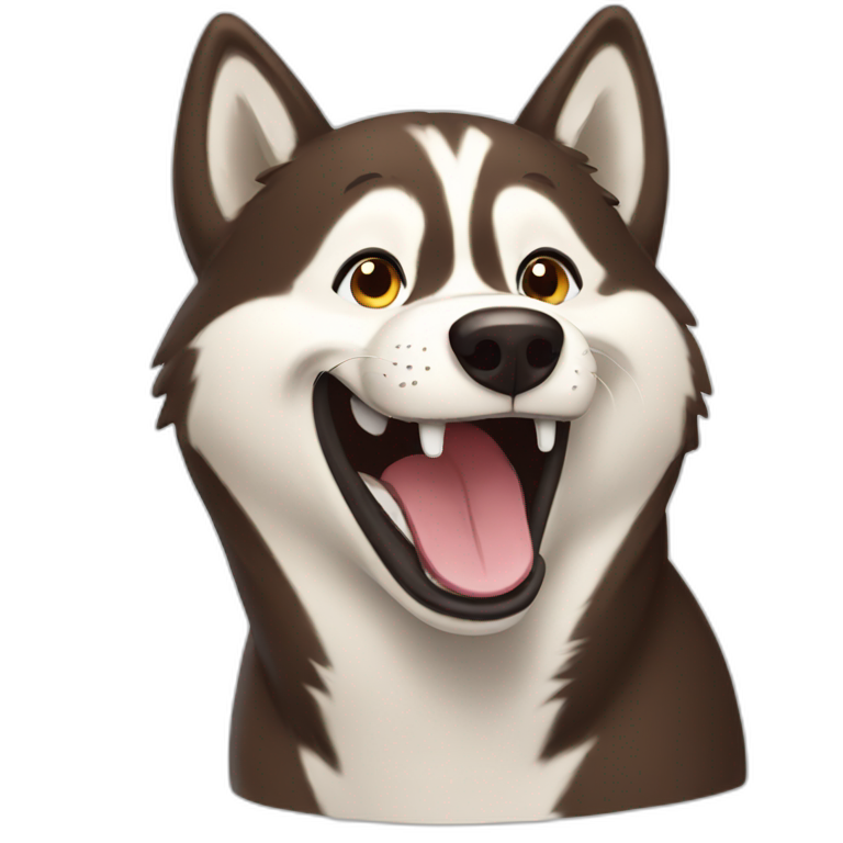 Brown husky laughing emoji
