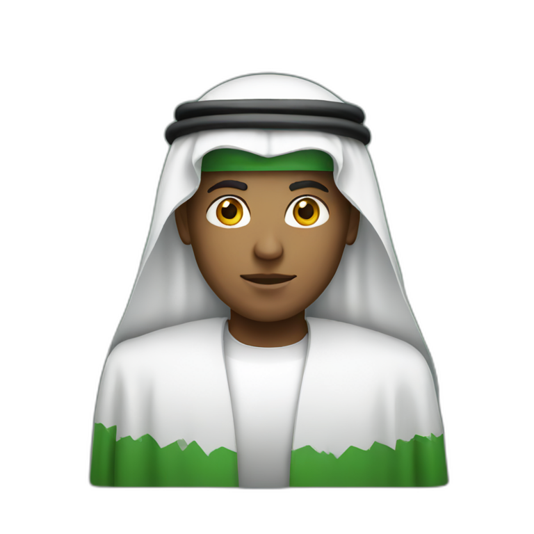 Android logo wearing a Saudi emoji