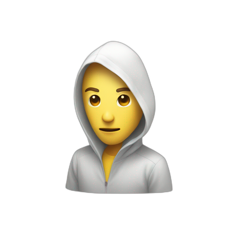 mysterious figure in white background emoji