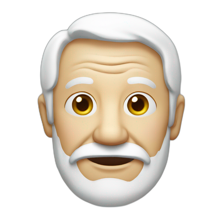 old man with frosting on his face emoji