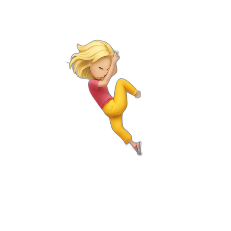 blonde girl falling off building emoji