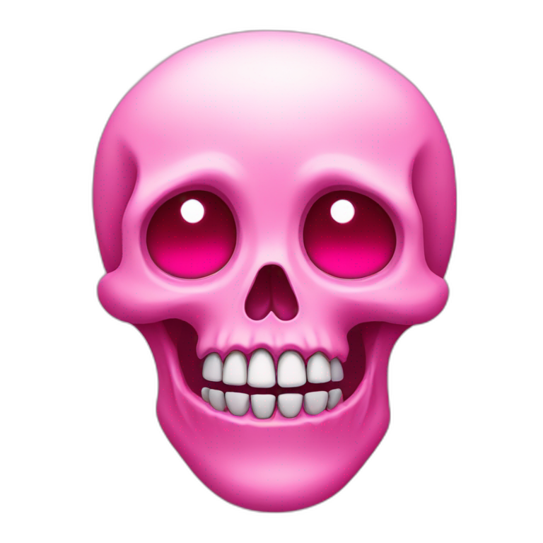 Pink skull with a heart eyes emoji