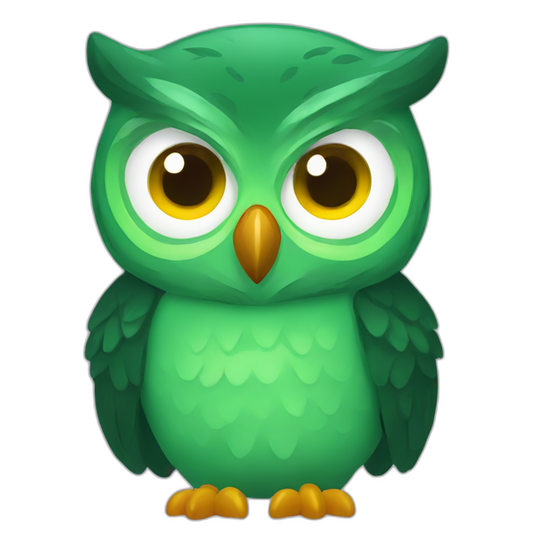 evil duolingo green owl emoji
