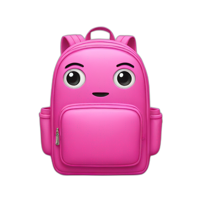 Pink Backpack with eyes emoji