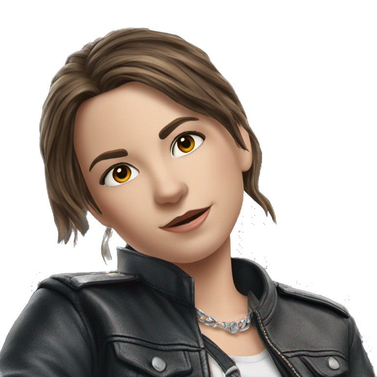 girl in leather jacket emoji