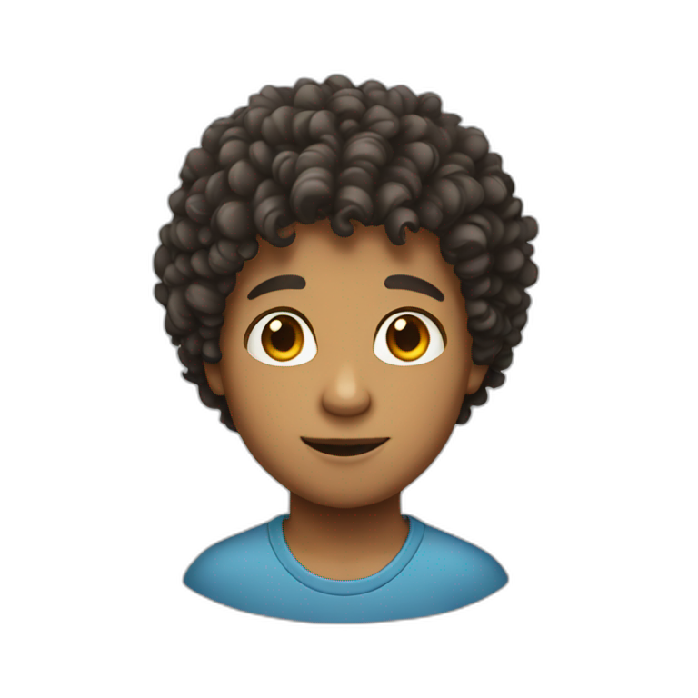 A boy with curly hair emoji