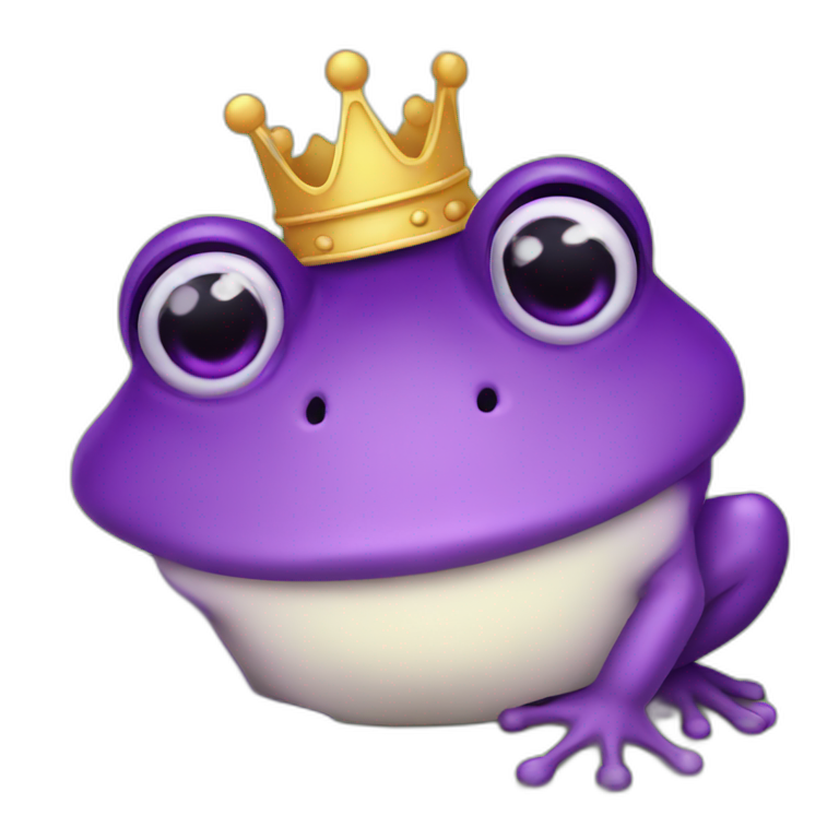 King frog purple with kisses emoji