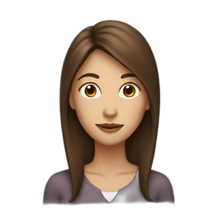 A woman with big nose and brown hair emoji