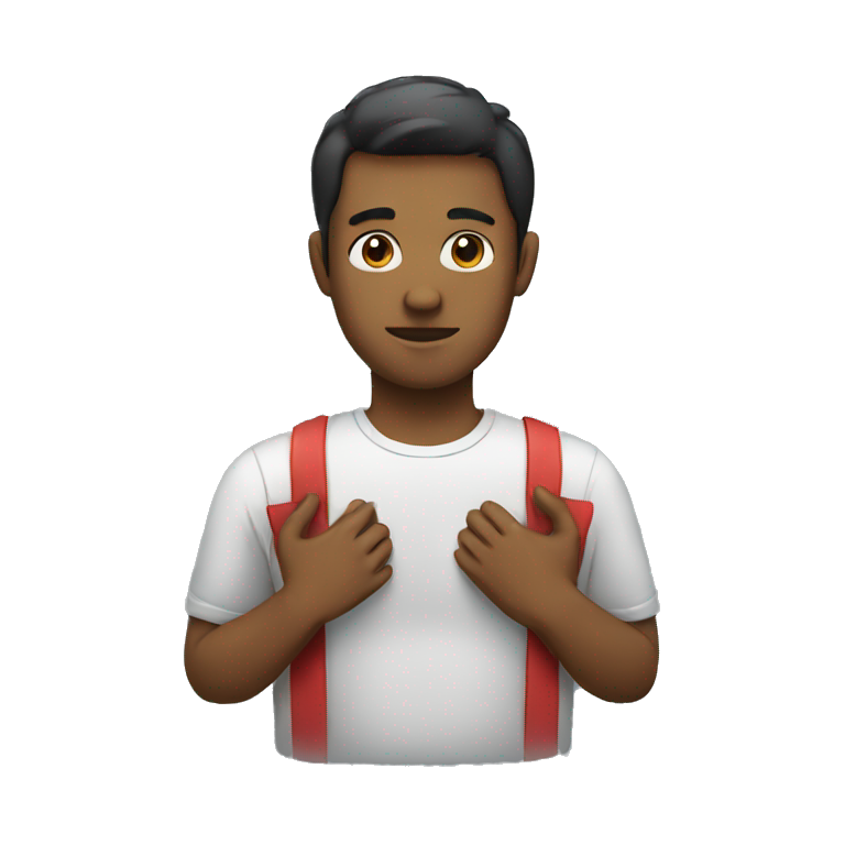person with hands on chest emoji