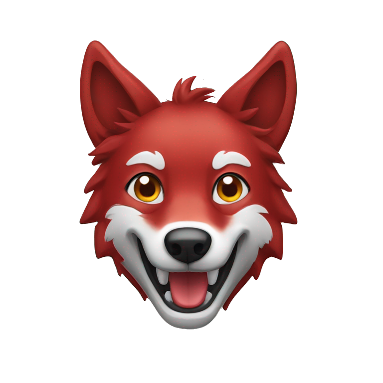  red Happy Wolf emoji